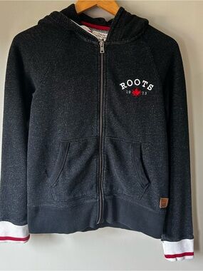 Women's Roots Cabin Full Zip Hoodie Charcoal Black Pepper XS